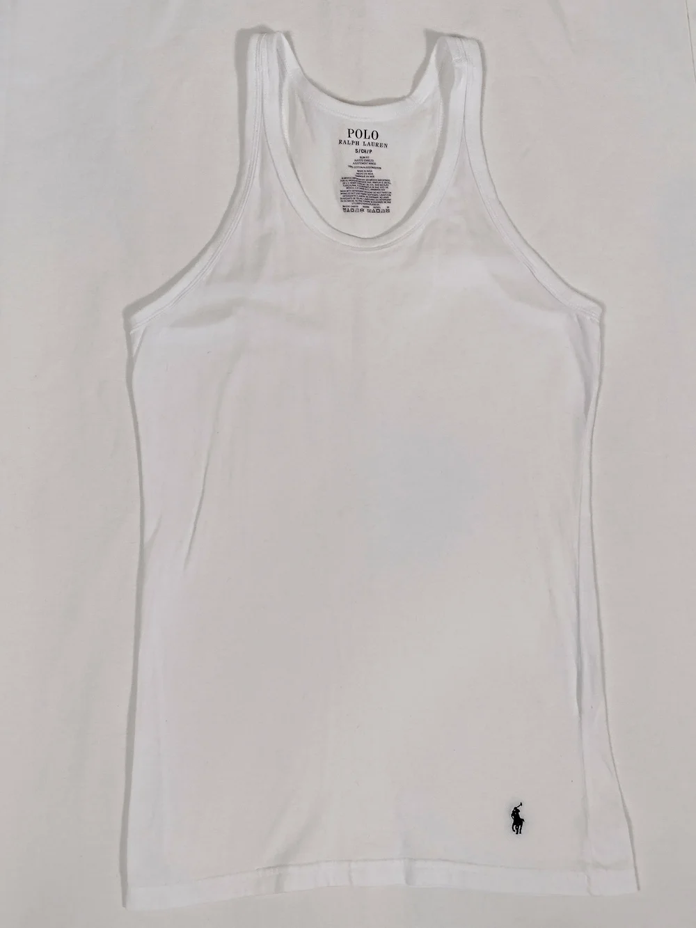 Polo Ralph Lauren White Cotton Slim Fit Classic Undershirt Tank Men's Size Small